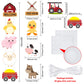 Farm Animal Themed Party Decorations, Farm Animal Cutouts Banner, Farm Animals Theme Party Door Signs for Baby Shower Family Reu