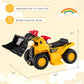 Honey Joy Electric Ride On Push Car, 6V Toddler Bulldozer Digger W/Balls & Basketball Hoop, Outdoor Digging Scoop, Flexible Buck