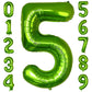 Paticool 40 Inch Green Number Balloon 5, Large Number Foil Balloons Mylar For Girl Boy Birthday Party Celebration Decorations Su