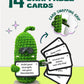 Almacura Crochet Plush Emotional Support Pickle - Green, 2.6x4.7 In, 15 Motivational Cards, Customizable QR Messages, Model EM-PICK-001