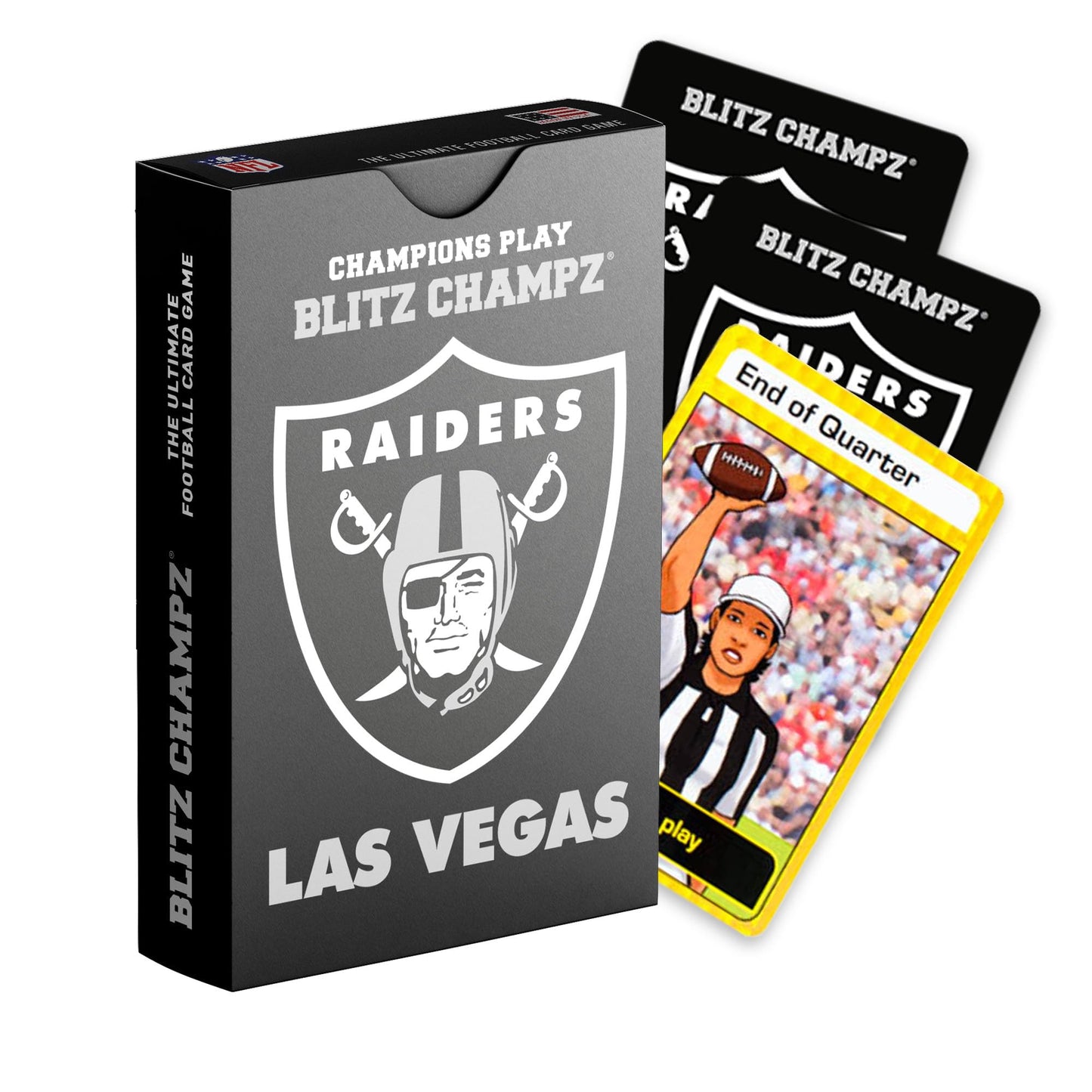 Blitz Champz Las Vegas Raiders - Official NFL Playing Cards & Raiders Gift for Men & Women, Fun Travel Card Games for Adults & K