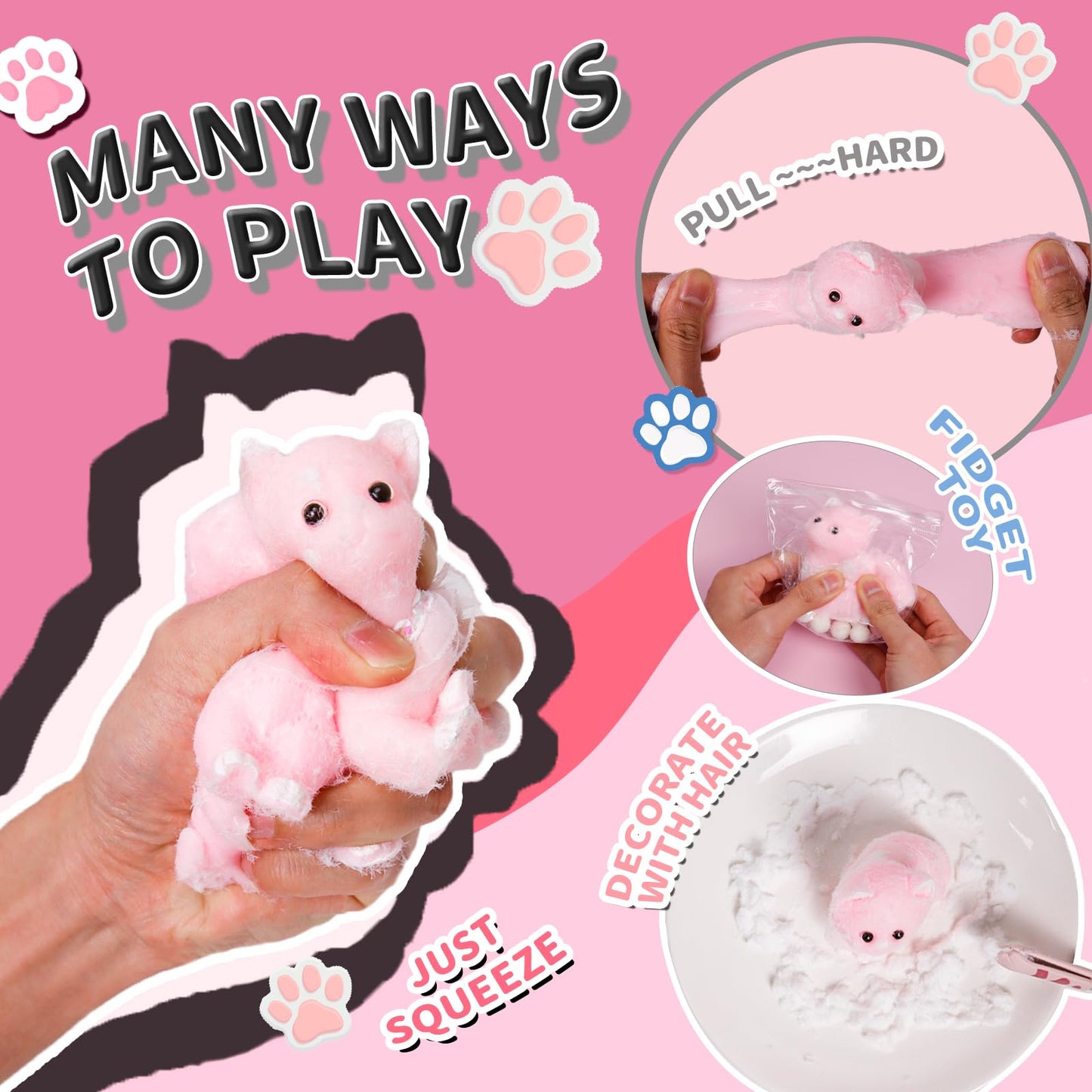 Taba Squishy Cat  Handmade Cat Squishy for mature-themed/Kids  Stress Relief Cute & Soft Cat Design  Perfect Squeeze Toys Silicone Fidget Toy Gift for Relaxation and Fun (1pcs)