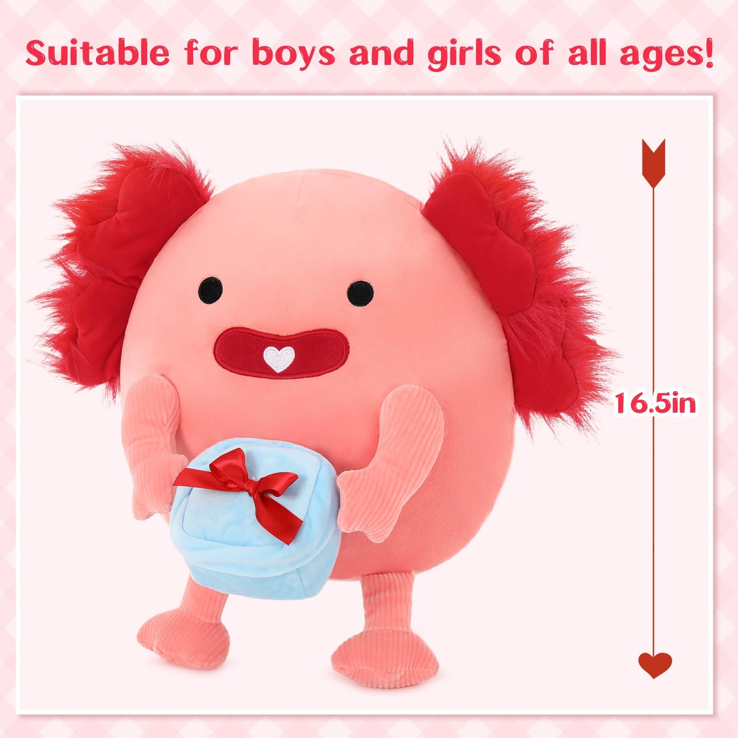 Beniny Original 14-Inch Cynthia The Pink Axolotl - Soft & Squishy Axolotl Stuffed Animal Toy - Gift For Girls,Boys