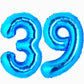 Uwpvowsr Blue Number 39 Balloons 40'' Foil Number Balloon 39Th Birthday Balloons Digit 39 Helium Big Balloons For Birthday Party