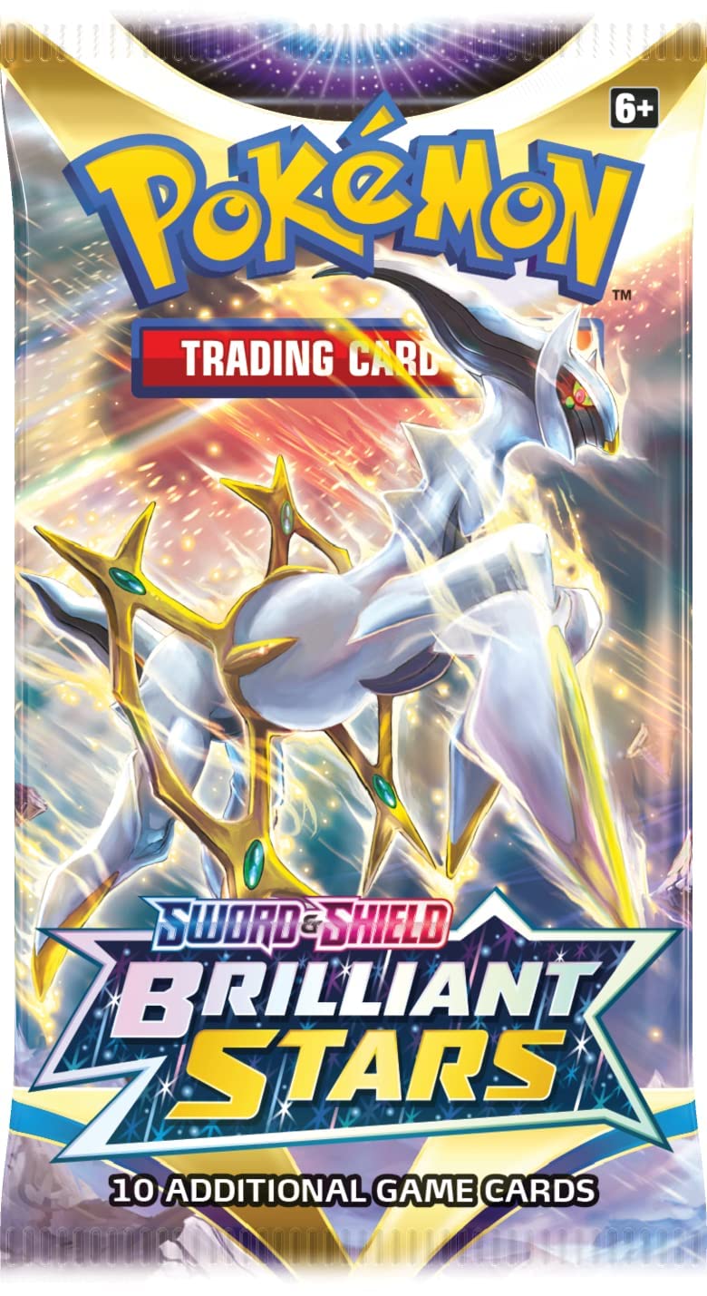 Pokémon Sword & Shield Brilliant Stars Booster Pack - Multicolor, Cardstock, 5.35x3.07x4.88 inches, Model POK81996