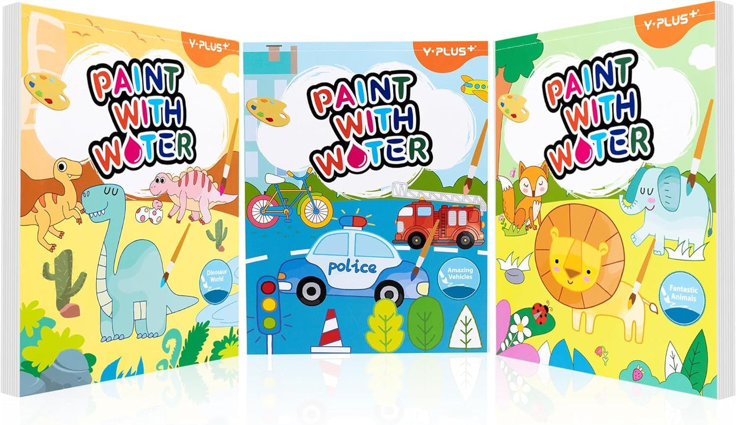 Yplus Paint With Water Books For Toddlers, Watercolor Painting Paper For Kids Ages 1-3, 2-4, Art Craft Gift For Drawing With Bru