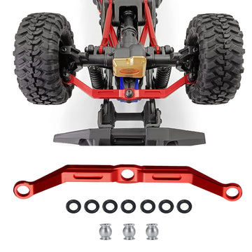 RCLIONS Aluminum Steering Link for 1/18th TRX4M RC Crawler Car Upgrades (Red)