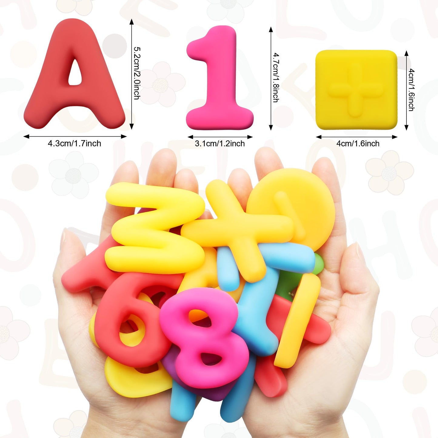 Kryfa Alphabet Learning Toys for Toddlers, 40 Pcs Colorful Sensory Bin Filler, Plastic, Ages 3-5, Perfect Stocking Stuffers