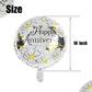 6 Pcs Anniversary Mylar Balloons Round Foil Helium Balloon Happy Birthday Party Decorations Supplies Photo Backdrop 18 Inch