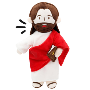 Yelakey Jesus Plush Speaks 20 Of Jesus' Bible Verses And 3 Of Bible Music Jesus Doll Stuffed Animal To Teach Suitable For Church