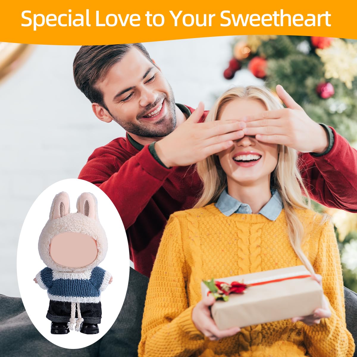 17cm Doll Clothes Set  enhanced Jeans & Knitted Sweater Outfit for 17cm 15cm Dolls  Cute Dress Up Fashion  No Doll Included (F  17cm/15cm)