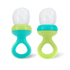 Nuby Nibbler Mesh First Soft Foods Feeder, 2-Pack, Aqua & Green, Safe for Babies