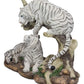 Ebros 9.25' Wide Albino Bengal White Tiger Couple Playing By Curved Tree Branch Statue As Predator Forest Tigers Giant Cats Jungle Frolic Decorative Figurine Perfect For Shelves Desktops Accent