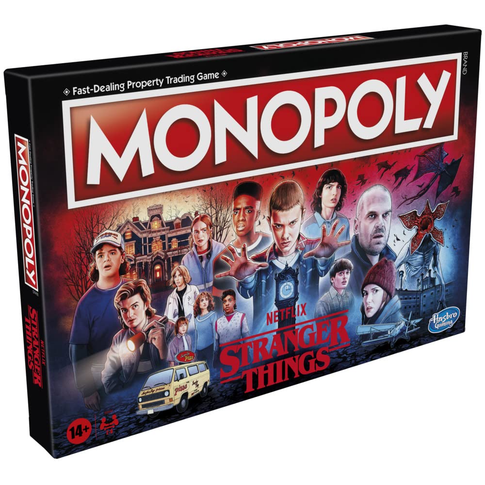 Monopoly Stranger Things Edition Board Game, 2-6 Players, Ages 14+, Multicolor, Model F2544, Plastic