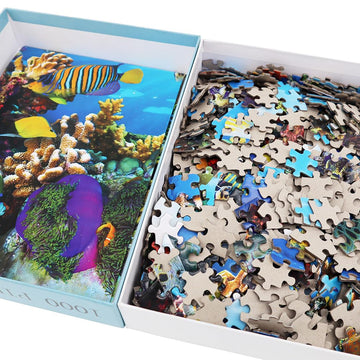 Beduke Jigsaw Puzzles For Adults 1000 Pieces Ocean Animals Thick Sturdy Cardboard Precise Interlocking 1000 Piece Puzzle Age 14+ Family Game