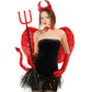 Hillban 6 Pcs Halloween Devil Costume Set Include Sequin Red Horns Headband Devil Tail Bowtie Devil Wings Long Gloves Devil Fork
