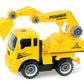 Take-A-Part Friction Powered Construction Trucks With Crane, Excavator, Mixer, Dump Truck