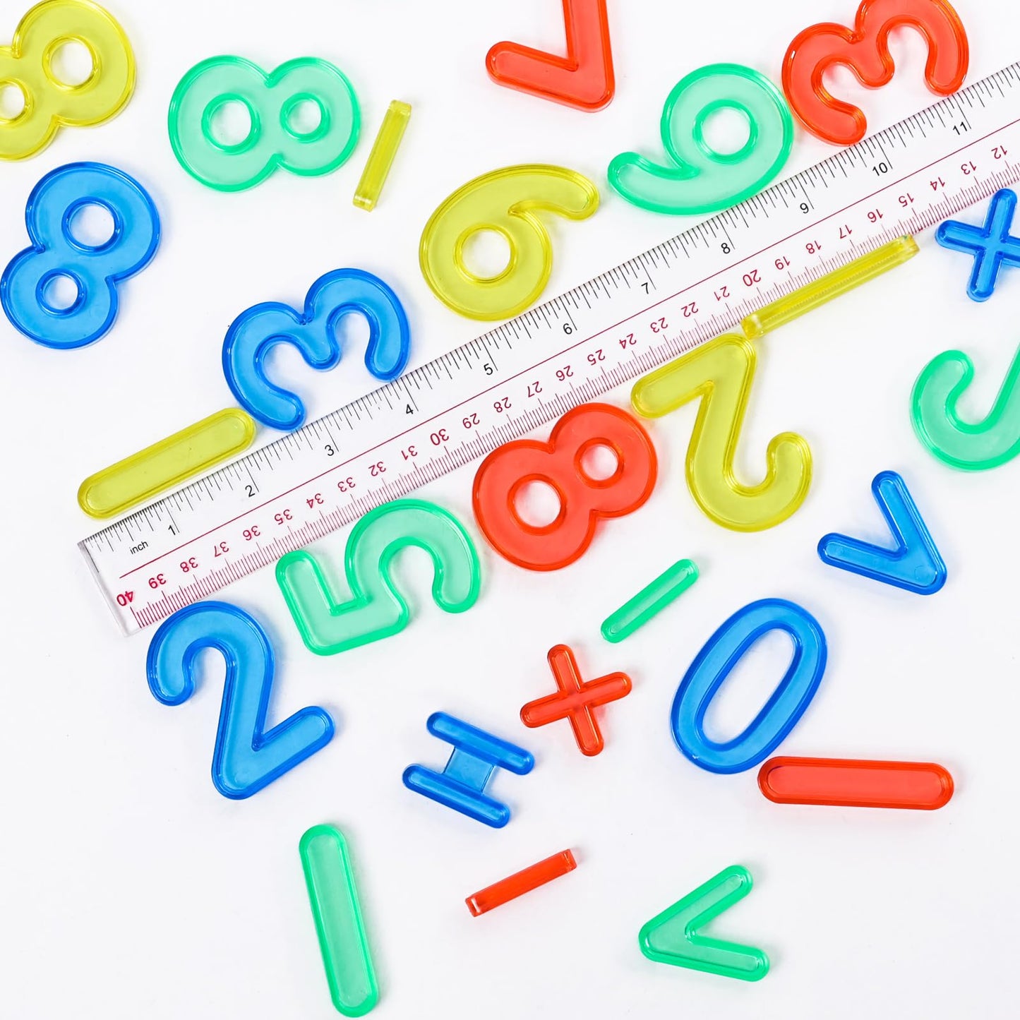 Odoorgames 48 Pcs Translucent Numbers - Light Table Toys, Manipulatives and Accessories for Enhanced Learning & Fun