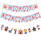 Zwiebeco Birthday Party Decoration Supplies Happy Birthday Banner Hanging Colorful Paper Amusement Park Circus Theme Bunting Ban