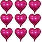 Lovoir 10 Pcs Vibrant Pink Heart Shape Foil Mylar Balloons 18 Inch Love Balloons For Valentine'S Day Birthday Party Decorations