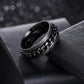 Udolfly Mens Fidget Rings Anxiety Rings For Men Womens Chain Spinner Rings For Adults Titanium Steel Ring Black Black Size 13