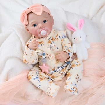 Myrebaby 17' Realistic And Cute Reborn Baby Girl Zoey Opened Her Eyes, Handmade Lifelike Reborn Doll, Advanced Painted Vinyl Gift Set For Kids Age 3+