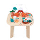 Janod Dino - Dinosaur Activity Table - 8 Activities In One - Includes Push Track, Stacking Toys, Bead Maze, And Gears - Ages 12 Months+ - J05825