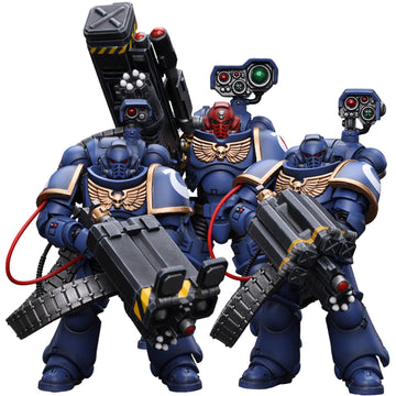 Joytoy Warhammer 40K Ultramarines, Ultramarines Desolation Marine Tactical Three Person Team 1/18 Action Figure Collection Model