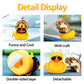 Wonuu Rubber Duck Car Ornaments Cool Yellow Duck Car Dashboard Decorations Squeaky Glasses Duck With Propeller Helmet For Car Ccessories Dashboard (Y-Gold)