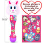 Artcreativity Easter Bunny Bubble Wand, Easter Basket Stuffers For Toddler, 14' Light Up Automatic Bubble Maker With Led & Music, Basket Essentials & Toys For Toddlers, Bubbles For Kids