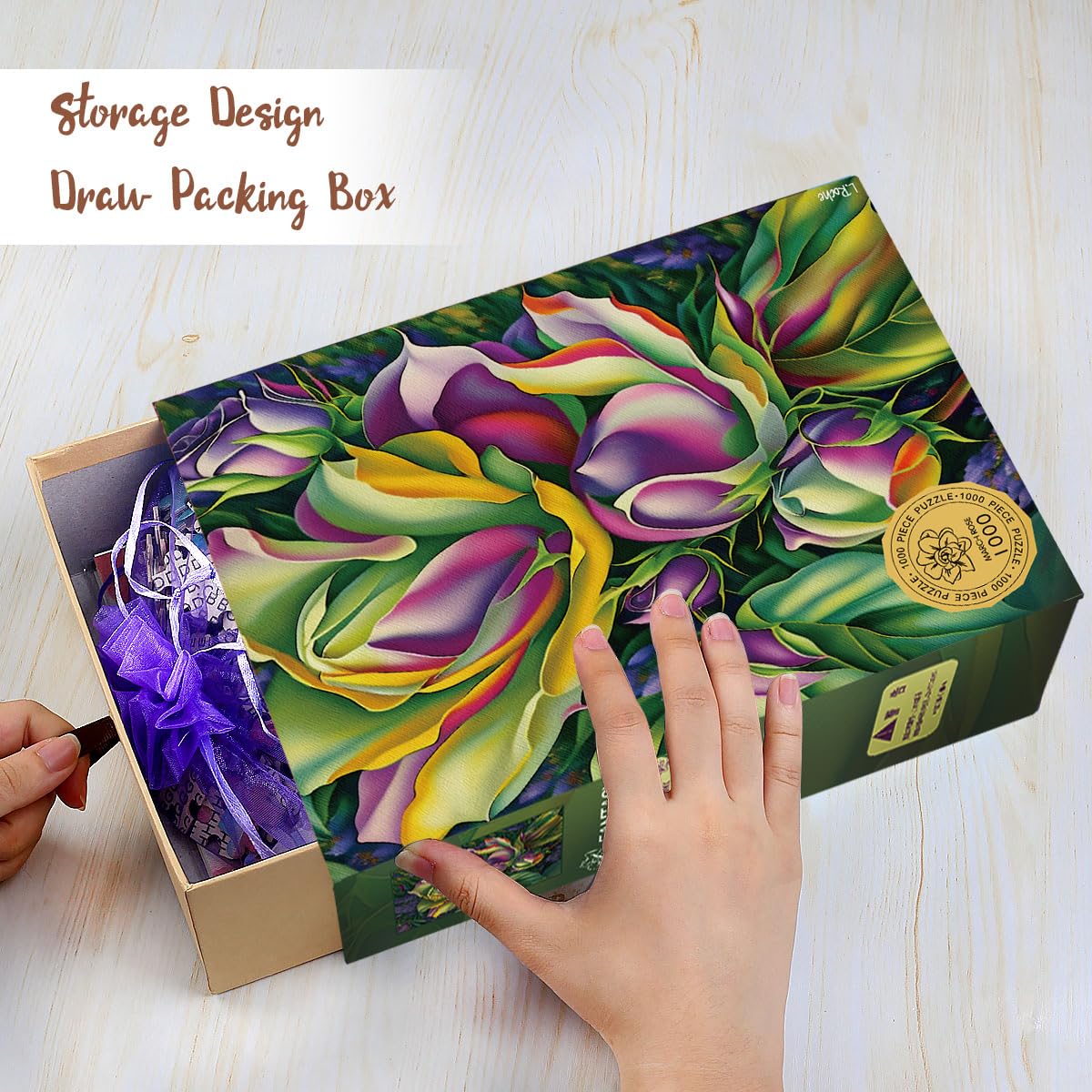 Ingooood Jigsaw Puzzle 1000 Pieces - Fantasy Series - Roses Puzzle Entertainment Toys for mature-themed Puzzles for Home Decoration  Family Puzzle Perfect for Game Nights (April Rose)
