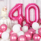 Suwen 40 Inch Large Hot Pink 40 Balloon Numbers Big Foil Helium Number Balloons 0-9 Jumbo Happy 40Th Mylar Birthday Party Decora