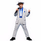 BAURGHOP Kids Dance Star Costume for Boys Girls 80s 90s Pop Stage Outfit for Cosplay Party Halloween (8-9 Years)