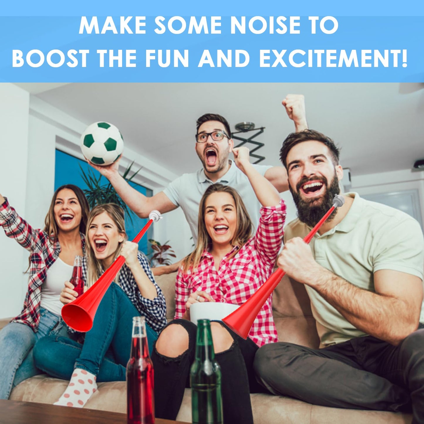 Stadium Vuvuzelas Soccer Collapsible Blow Trumpet Noise Maker Loud Sound Handheld Sports Horn For Sports Events Graduation Games