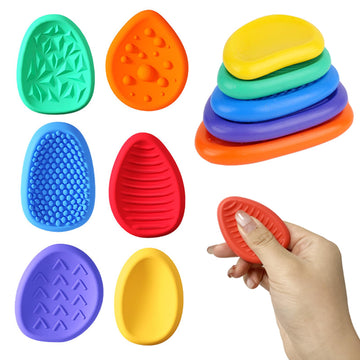 Aokeleilei Fidget Toys Sensory Stone For Kids 6 Pack Textured Soft Worry Stone For Autism Kids Calming Fidget Stress Toys For Cl