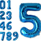 Atpata Funky Blue Number Foil Balloons for Numeric Milestone Parties (40 INCH, 5)