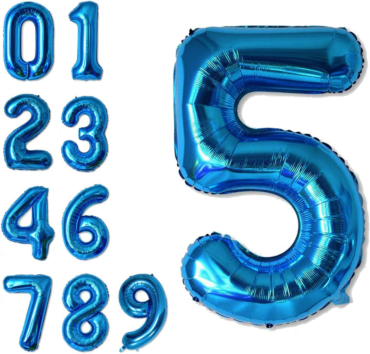 Atpata Funky Blue Number Foil Balloons for Numeric Milestone Parties (40 INCH, 5)