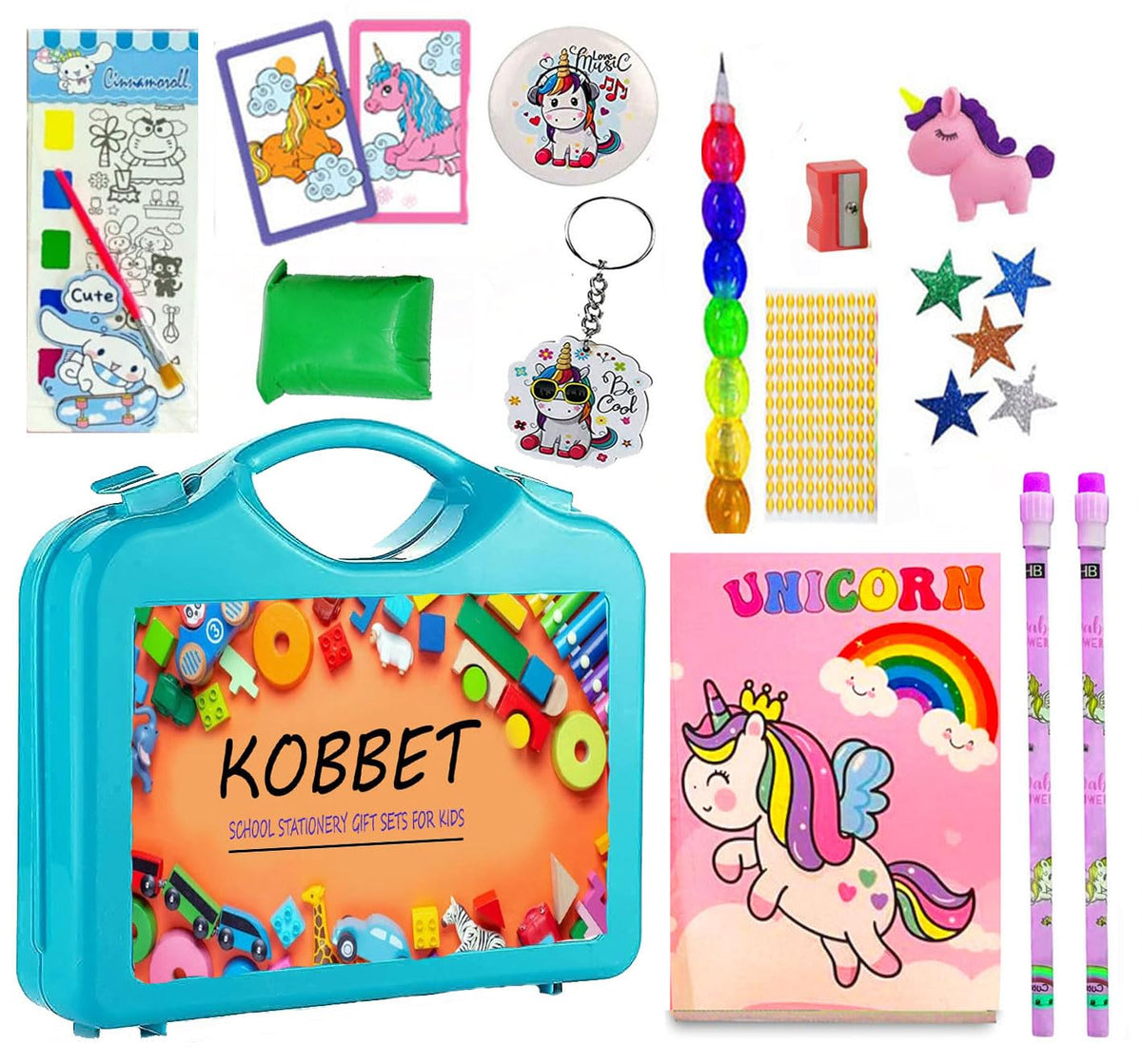 Shudaushi Unicorn Theme Gift Set For Girls, School Stationery For Girls Unicorn Theme Birthday Gift With Suitcase & All Statione