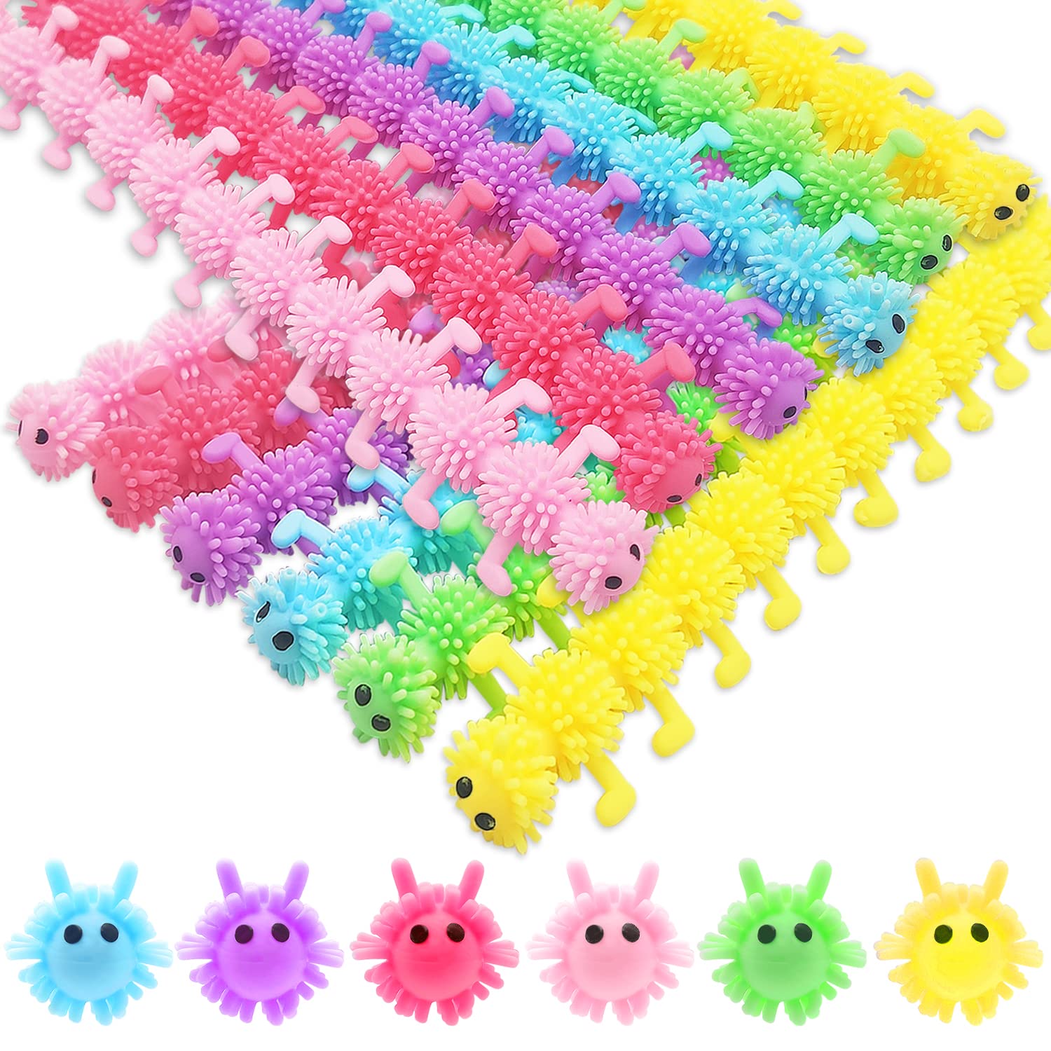 Dshengoo 18 PCS Stretchy String Fidget Toys - Rubber Sensory Stress Re ...