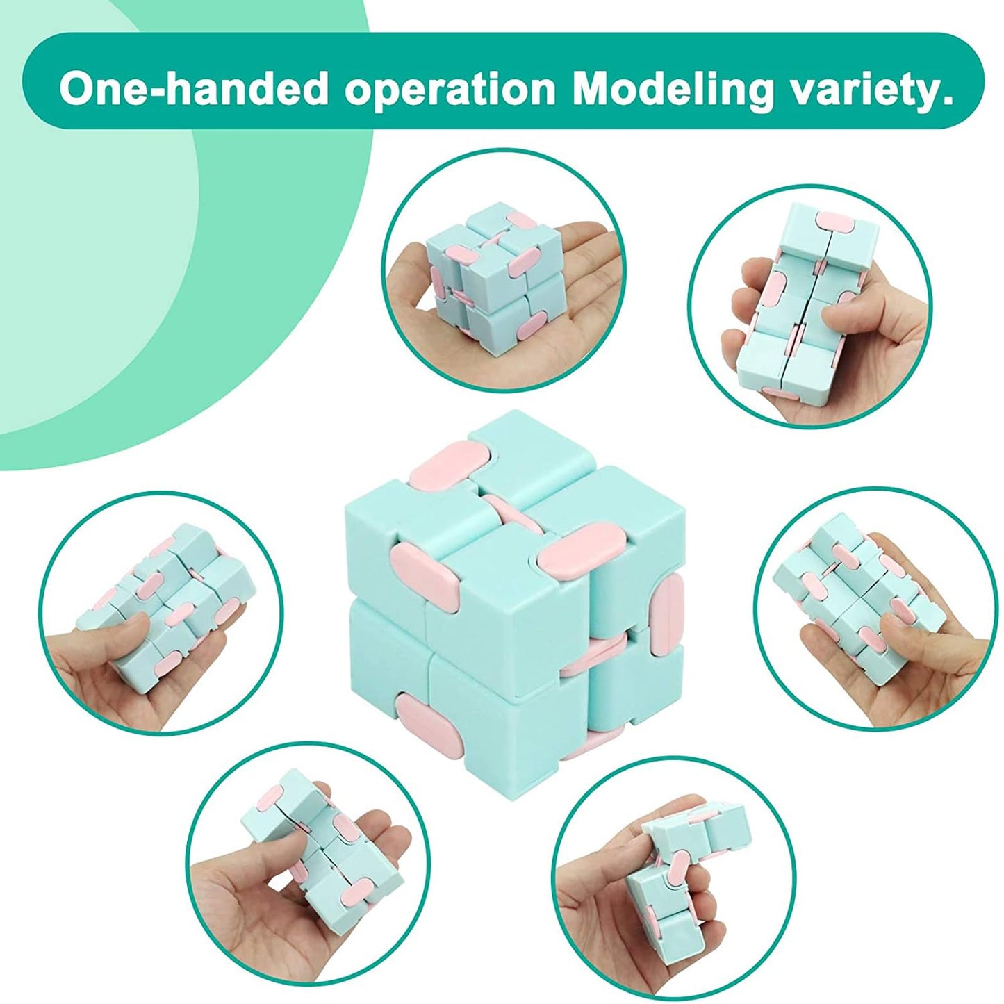 6 Pack Infinity Cube Sensory Toys, Fidget Blocks For Kids, Flip Cube Finger Toys Bulk Fidget Toys Party Favors Goodie Bag Basket