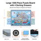 WELGEE 1500-Piece Rotating Puzzle Board, 35"x27", Lightweight ABS, Multi-Color Drawers, Model XJ-PTZHC-M-CA for Puzzle Lovers