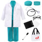 ZZIHAN Kids Doctor Nurse Costume - Lab Coat & Scrubs with Stethoscope, Nursing Clipboards, Vet Accessories - Boys & Girls Ages 8