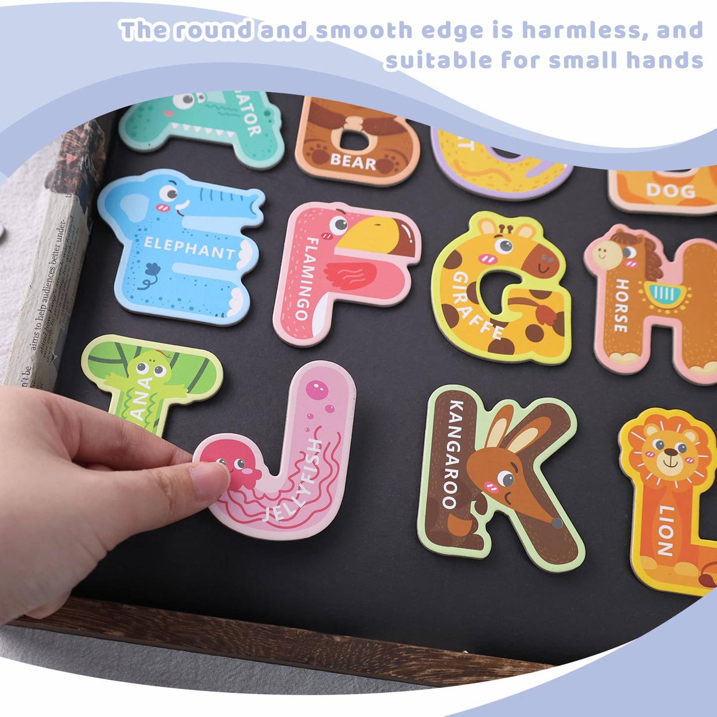 Mcpinky 52Pcs Large Magnetic Letters, Cute Animal Alphabet Abc Magnets Colorful Uppercase Lowercase Animals Toys Set For Fridge Educational Spelling Learning Games Kids Toddlers
