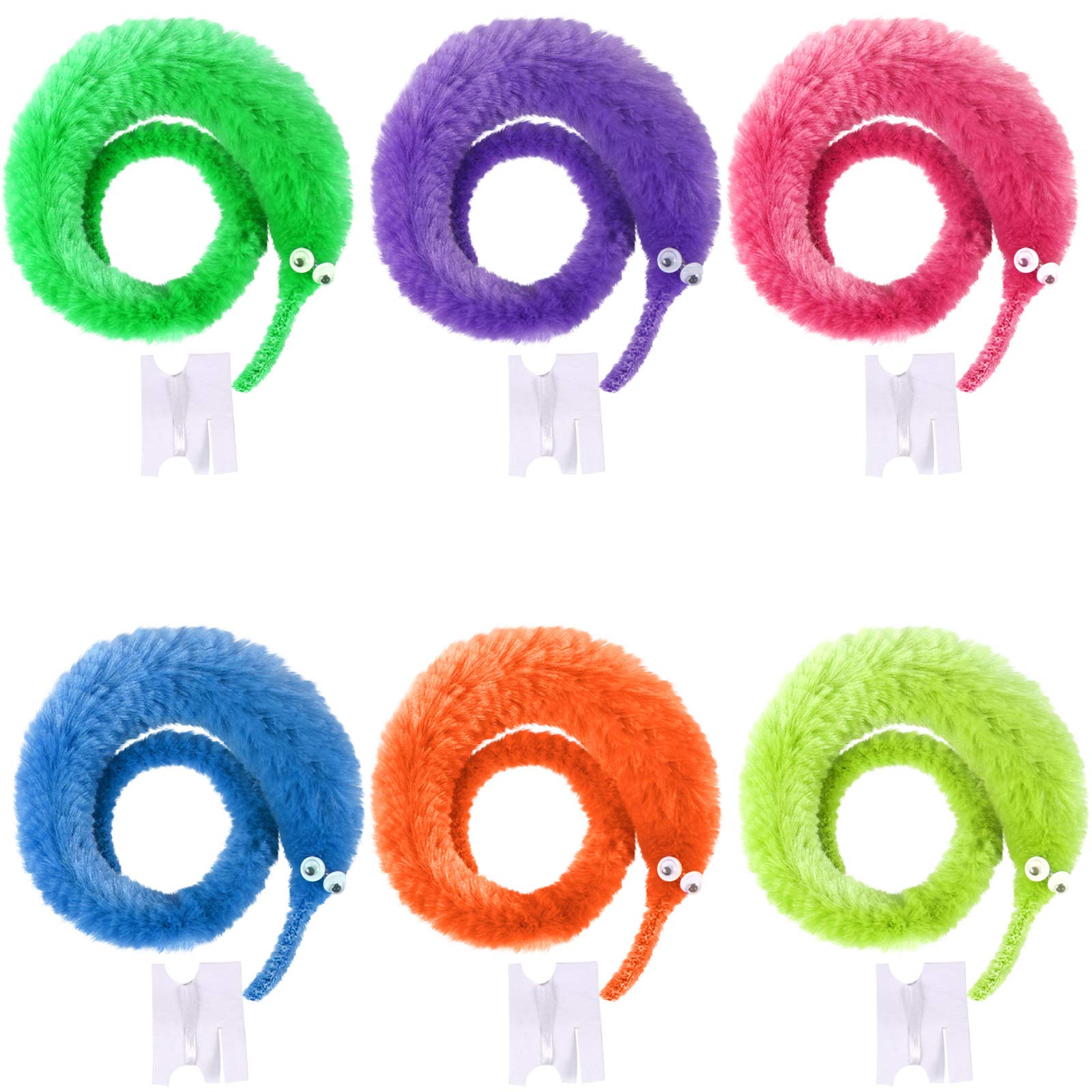 Unime 12 Pack Magic Worm Toys Wiggly Twisty Fuzzy Worms On String Tric ...