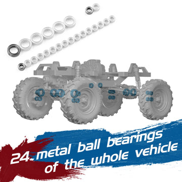EAZYRC x FMS FCX 1/24 RC Semi Truck RTR, 4x4 RC Crawler for Sandland Desert Dirt Road for Men Boys with Battery, LED Light,Trans