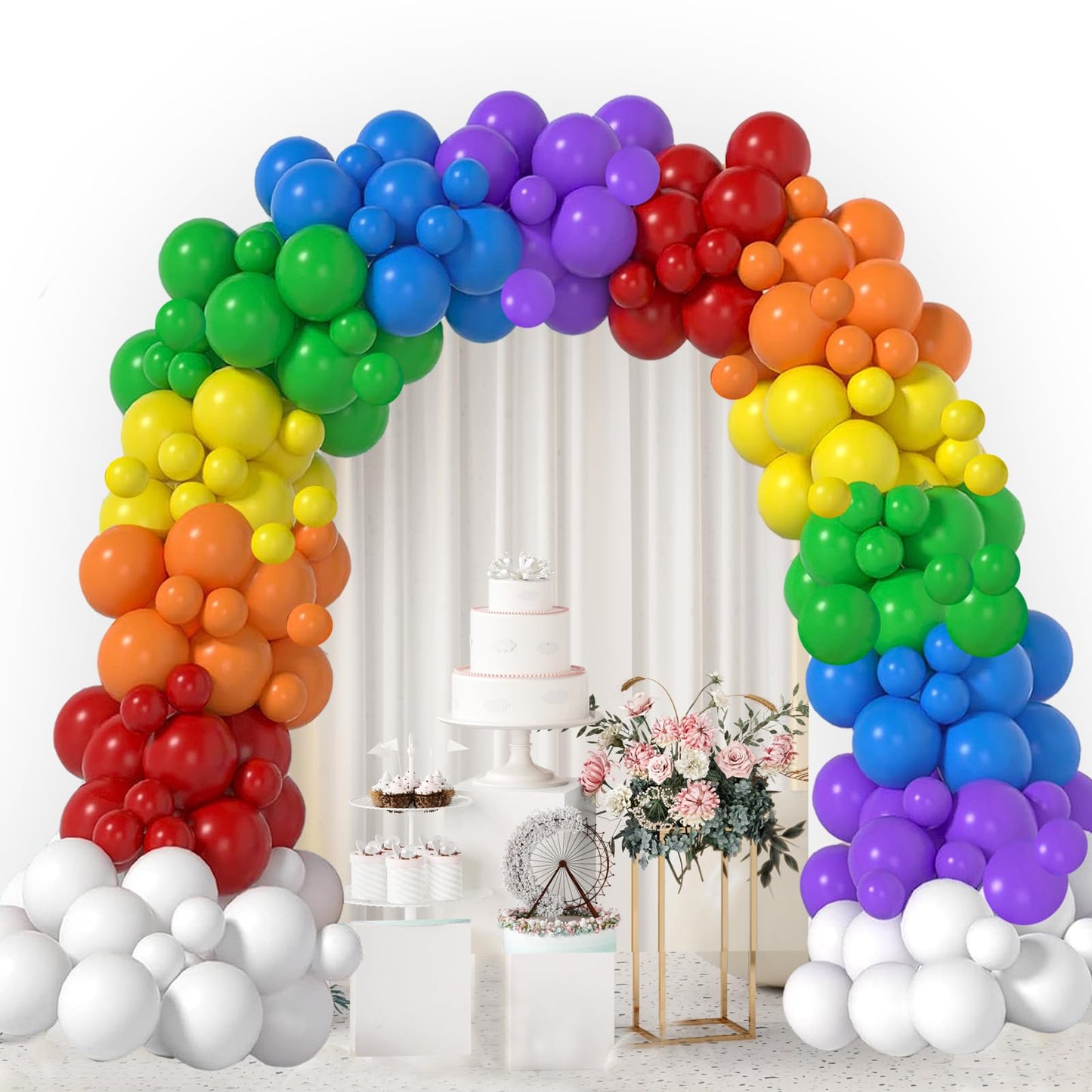 164Pcs Rainbow Balloons For Balloon Arch
