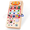 Asweets Montessori Wooden Busy Board Toy for Toddler, Red Robot Sensory Board with 8 LED Shape Light Switches, Travel & Gift Toy