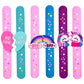PAITUEND Friend Style Theme Slap Bracelets Party Favors-Cute Unicorn Rainbow Silicone Wristbands (6pack) for Boys & Girls Birthd