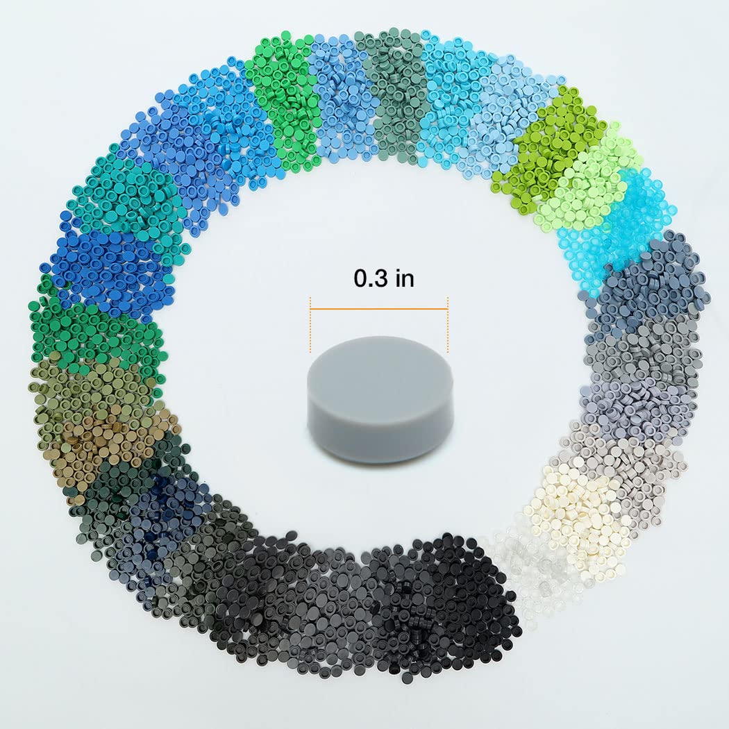 Etarnfly 2800Pcs Pixel Bricks, 1X1 Round Plates - 28 Colors Building Blocks Parts And Pieces - Pixel Arts Dots Bulk Studs Access