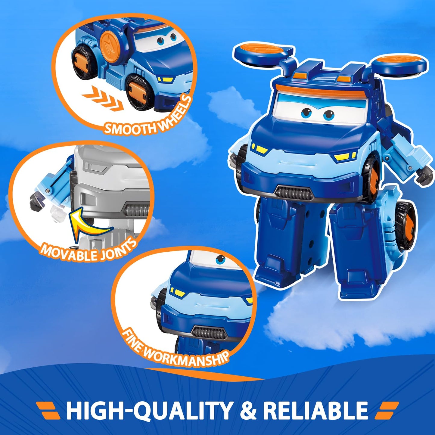 Super Wings Transformer Toys 5'' Action Figure Supercharged Tobot Leo, 3 In 1 Rescue Bots Transforming Airplane Car Robot Toys,